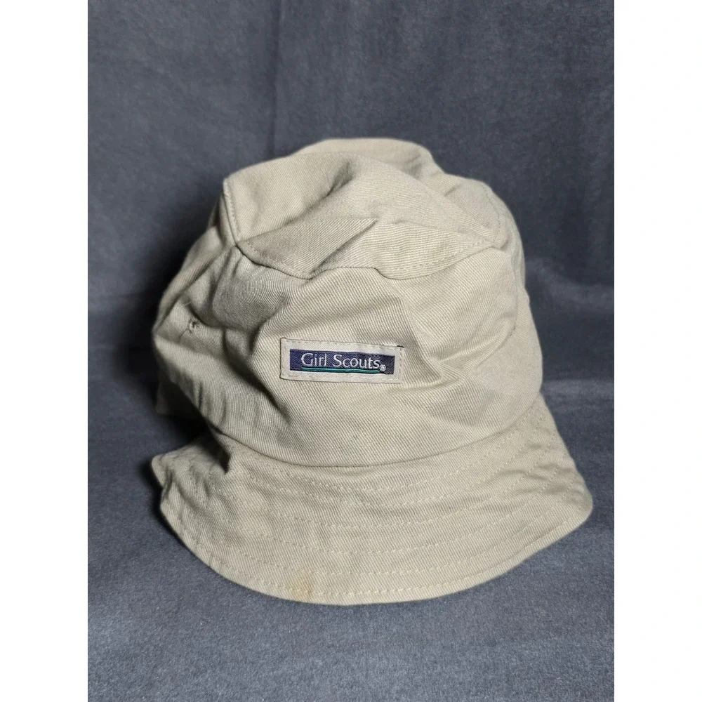 Girl Scouts Of‎ America Outdoors Hiking Tan Khaki Bucket Hat Made In USA Medium